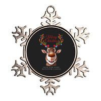 Festive Reindeer Christmas – Holiday Design Zip Hoodie Metallic Star Ornament