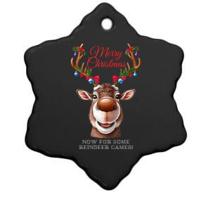 Festive Reindeer Christmas – Holiday Design Zip Hoodie Ceramic Star Ornament