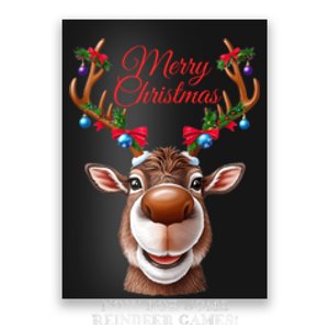 Festive Reindeer Christmas – Holiday Design Zip Hoodie Poster