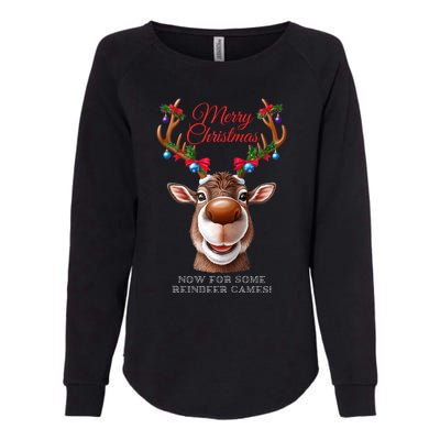 Festive Reindeer Christmas – Holiday Design Zip Hoodie Womens California Wash Sweatshirt