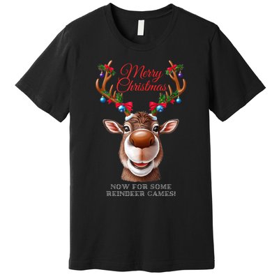 Festive Reindeer Christmas – Holiday Design Zip Hoodie Premium T-Shirt