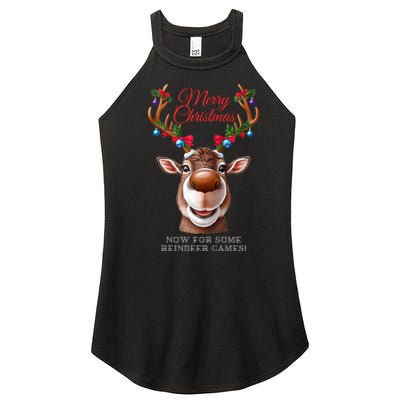 Festive Reindeer Christmas – Holiday Design Zip Hoodie Women's Perfect Tri Rocker Tank