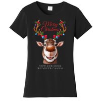 Festive Reindeer Christmas – Holiday Design Zip Hoodie Women's T-Shirt