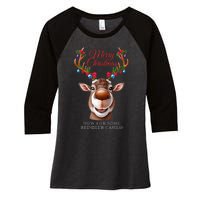 Festive Reindeer Christmas – Holiday Design Zip Hoodie Women's Tri-Blend 3/4-Sleeve Raglan Shirt