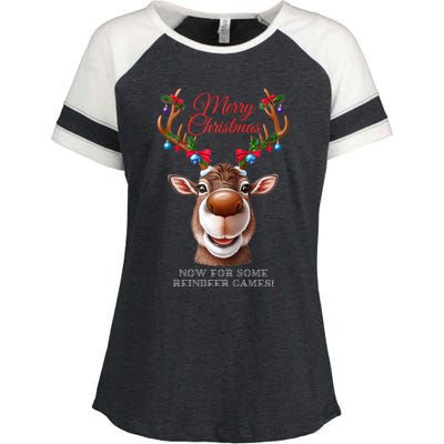 Festive Reindeer Christmas – Holiday Design Zip Hoodie Enza Ladies Jersey Colorblock Tee