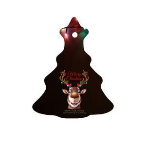 Festive Reindeer Christmas – Holiday Design Zip Hoodie Ceramic Tree Ornament