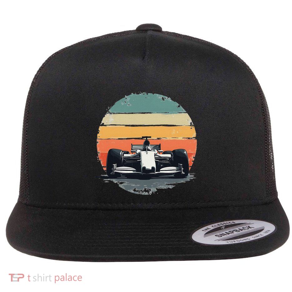 Formula Racing Car For Mechanic Enthusiasts Flat Bill Trucker Hat