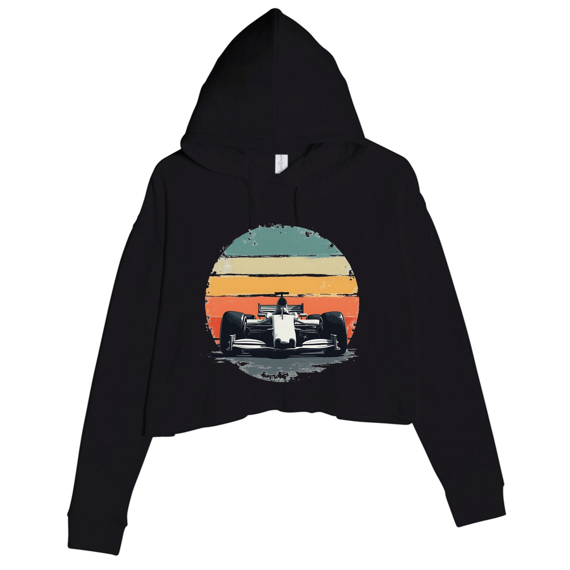 Formula Racing Car For Mechanic Enthusiasts Crop Fleece Hoodie