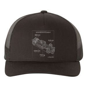 Formula Racing Car Schematic Engineer Team Fan Yupoong Adult 5-Panel Trucker Hat