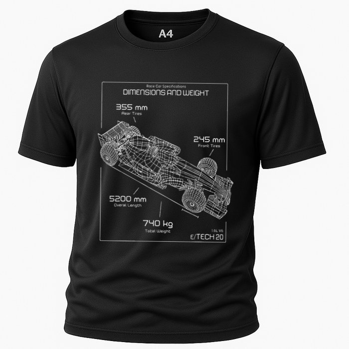 Formula Racing Car Schematic Engineer Team Fan Performance Shirt