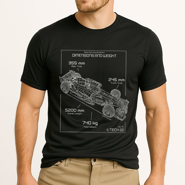 Formula Racing Car Schematic Engineer Team Fan Performance Shirt