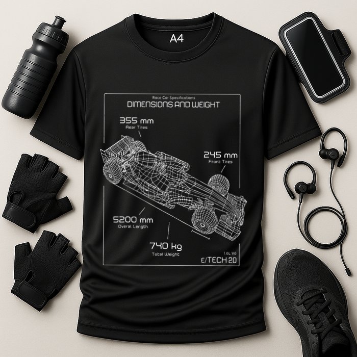Formula Racing Car Schematic Engineer Team Fan Performance Shirt