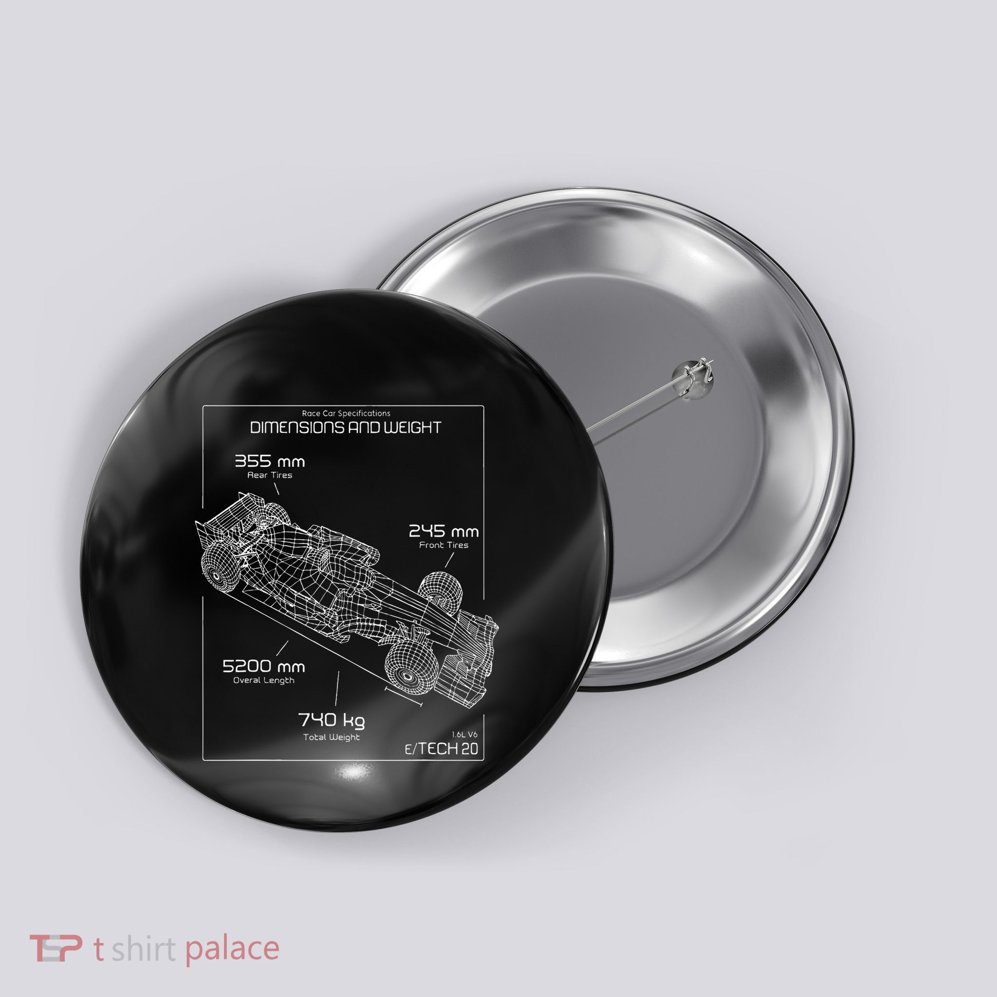 Formula Racing Car Schematic Engineer Team Fan Button