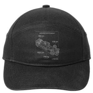 Formula Racing Car Schematic Engineer Team Fan 7-Panel Snapback Hat