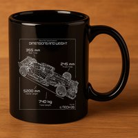 Formula Racing Car Schematic Engineer Team Fan 11oz C Handle Ceramic Mug