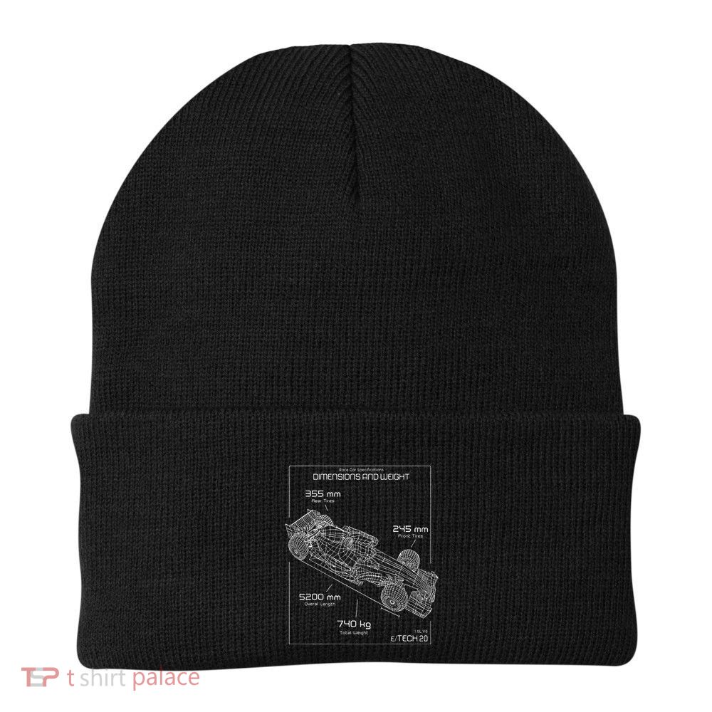 Formula Racing Car Schematic Engineer Team Fan Beanie