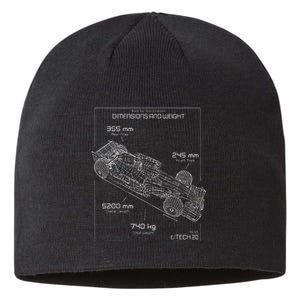 Formula Racing Car Schematic Engineer Team Fan Sustainable Beanie