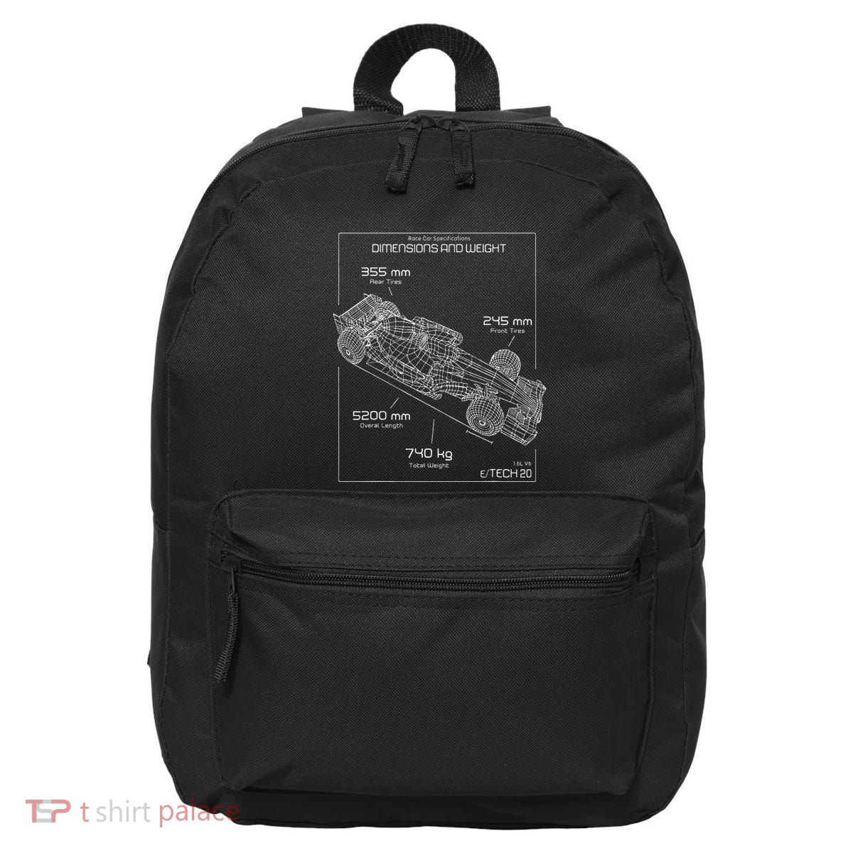 Formula Racing Car Schematic Engineer Team Fan 16 in Basic Backpack