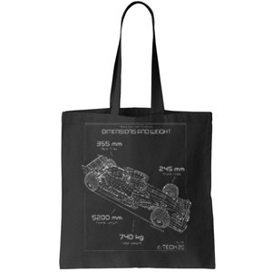 Formula Racing Car Schematic Engineer Team Fan Tote Bag