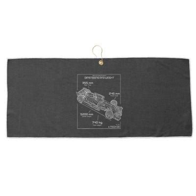 Formula Racing Car Schematic Engineer Team Fan Large Microfiber Waffle Golf Towel