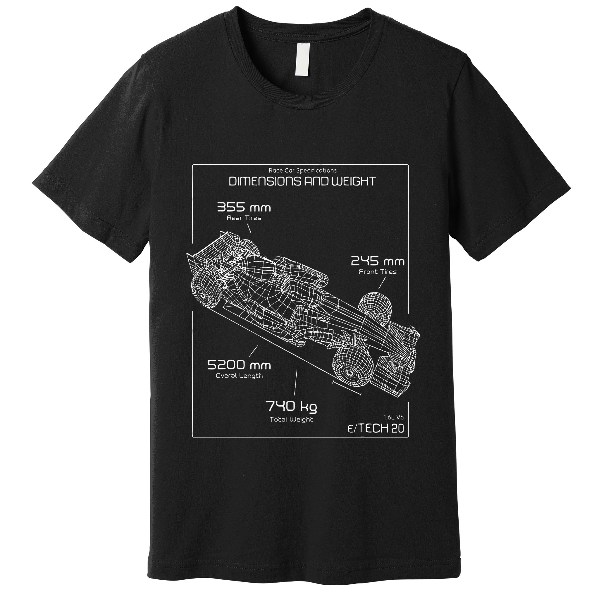 Formula Racing Car Schematic Engineer Team Fan Premium T-Shirt
