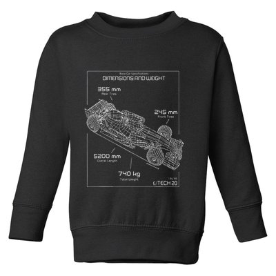 Formula Racing Car Schematic Engineer Team Fan Toddler Sweatshirt