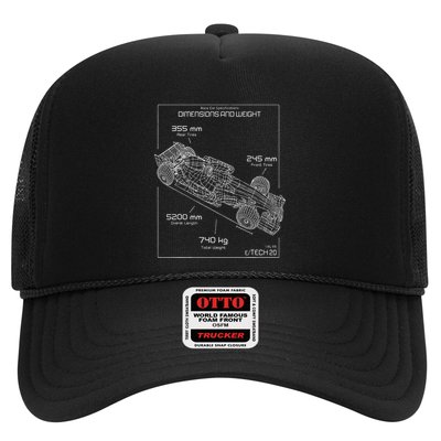 Formula Racing Car Schematic Engineer Team Fan Trucker Hat