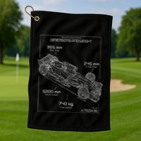 Formula Racing Car Schematic Engineer Team Fan Golf Towel
