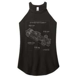 Formula Racing Car Schematic Engineer Team Fan Women's Perfect Tri Rocker Tank