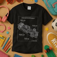 Formula Racing Car Schematic Engineer Team Fan Kids T-Shirt