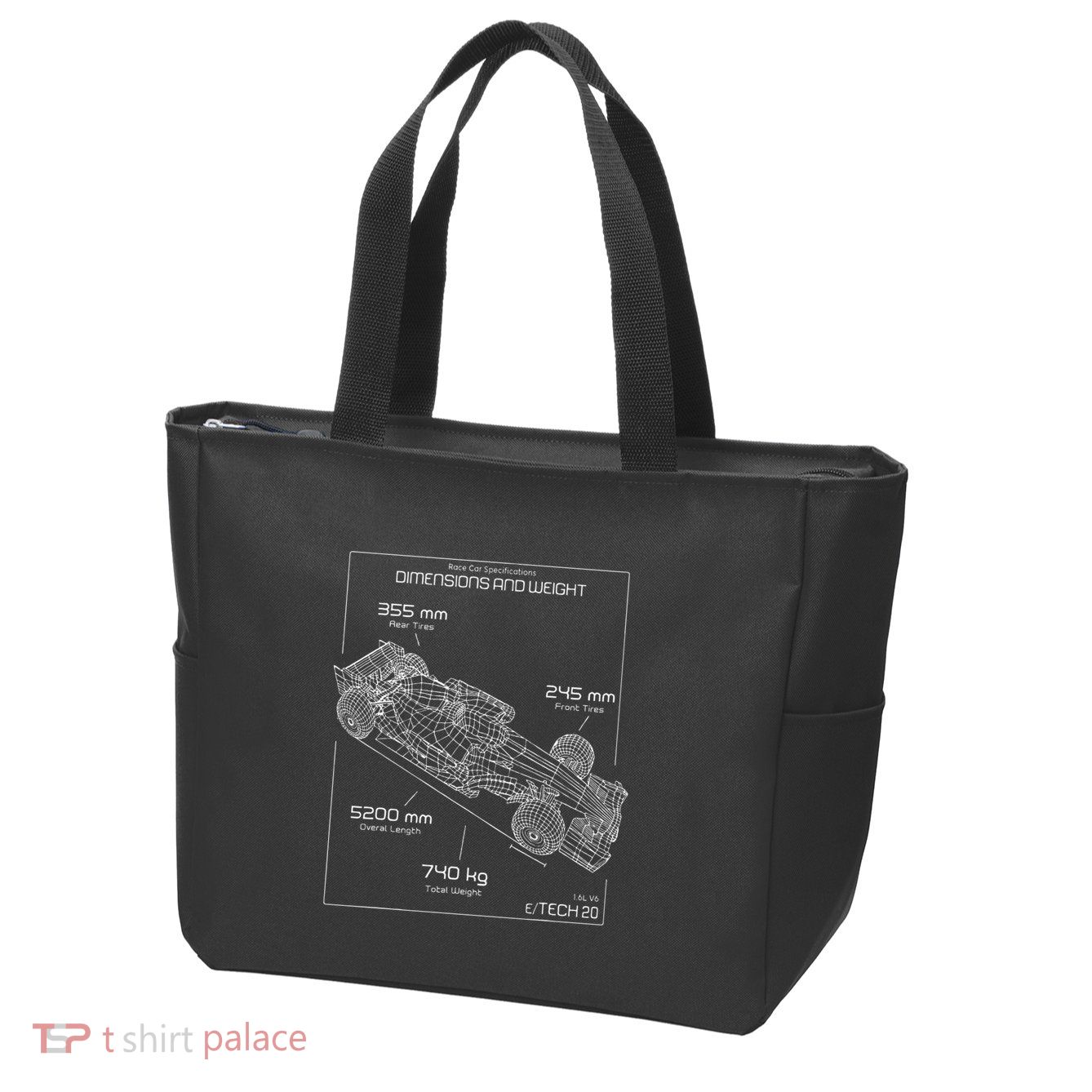 Formula Racing Car Schematic Engineer Team Fan Zip Tote Bag