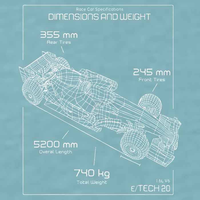 Formula Racing Car Schematic Engineer Team Fan Sueded Cloud Jersey T-Shirt