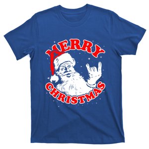 Funny Retro Christmas Santa Rock And Roll Gift T-Shirt