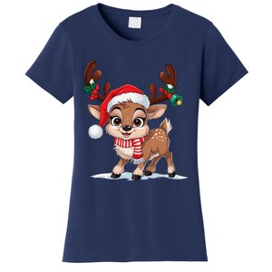 Funny Reindeer Christmas Lights Xmas Pajamas Women's T-Shirt