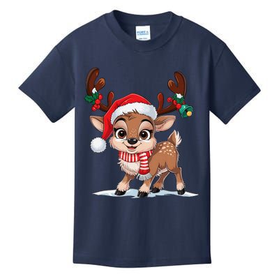 Funny Reindeer Christmas Lights Xmas Pajamas Kids T-Shirt