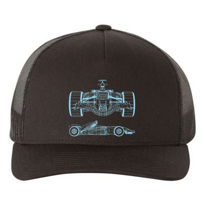 Formula Racing Car Silhouette Mechanical Engineering draw Yupoong Adult 5-Panel Trucker Hat