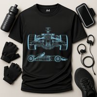 Formula Racing Car Silhouette Mechanical Engineering draw Performance Shirt