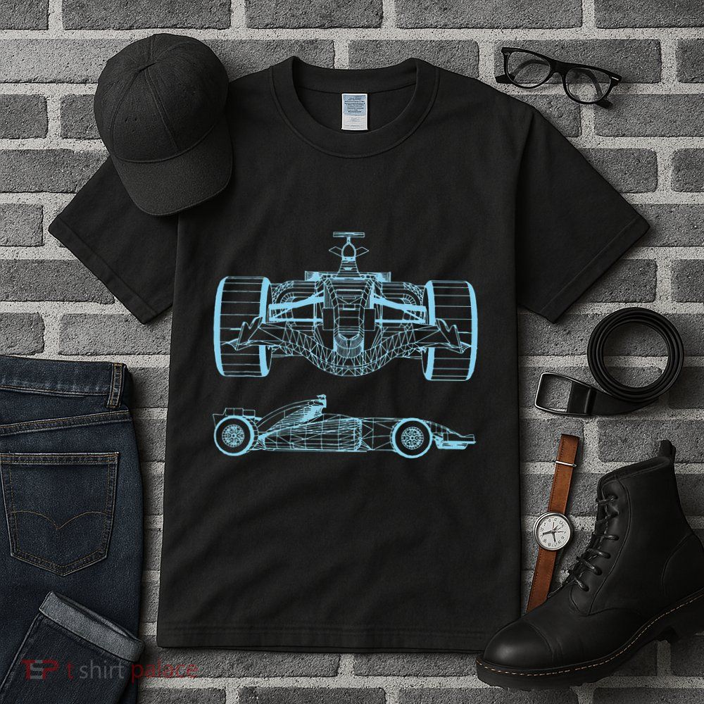 Formula Racing Car Silhouette Mechanical Engineering draw Tall T-Shirt