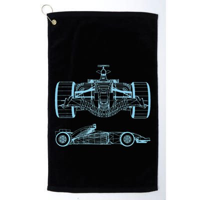 Formula Racing Car Silhouette Mechanical Engineering draw Golf Towel