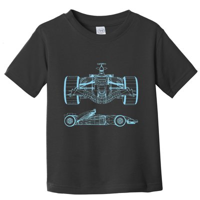 Formula Racing Car Silhouette Mechanical Engineering draw Toddler T-Shirt