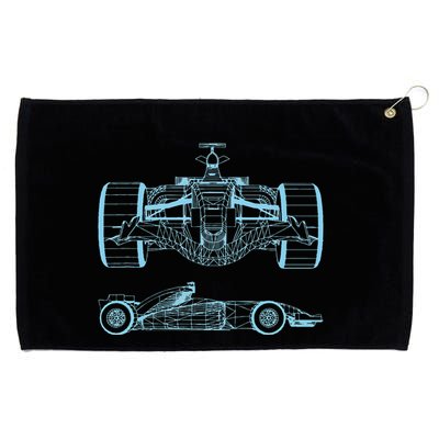 Formula Racing Car Silhouette Mechanical Engineering draw Grommeted Golf Towel