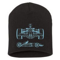Formula Racing Car Silhouette Mechanical Engineering draw Short Acrylic Beanie