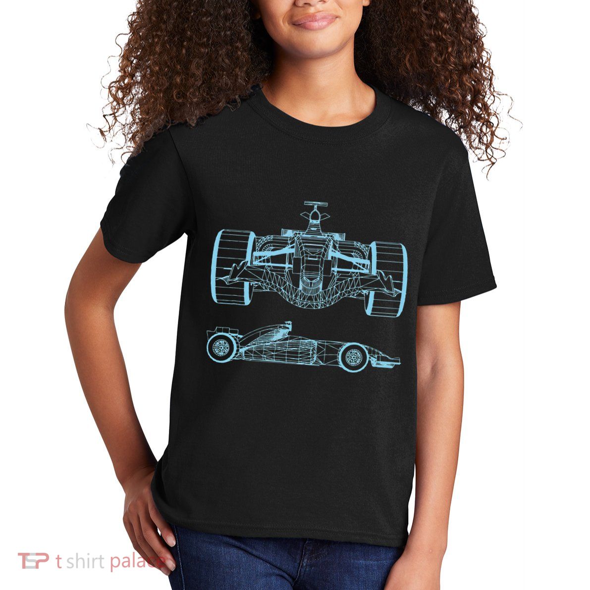 Formula Racing Car Silhouette Mechanical Engineering draw Kids T-Shirt