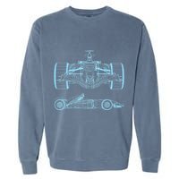 Formula Racing Car Silhouette Mechanical Engineering draw Garment-Dyed Sweatshirt