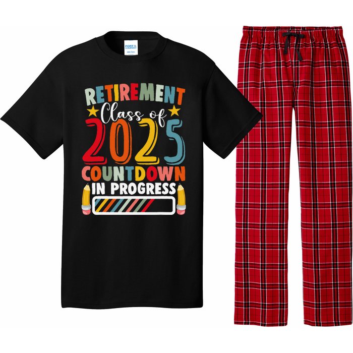 Funny Retirement Class Of 2025 Countdown In Progress Teacher Gift Pajama Set