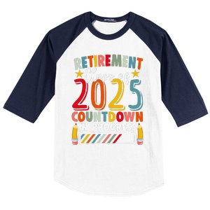 Funny Retirement Class Of 2025 Countdown In Progress Teacher Gift Baseball Sleeve Shirt