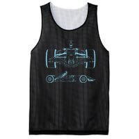 Formula Racing Car Silhouette Mechanical Engineering Draw Mesh Reversible Basketball Jersey Tank