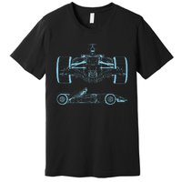 Formula Racing Car Silhouette Mechanical Engineering Draw Premium T-Shirt