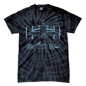 Formula Racing Car Silhouette Mechanical Engineering Draw Tie-Dye T-Shirt