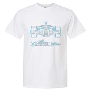 Formula Racing Car Silhouette Mechanical Engineering Draw Garment-Dyed Heavyweight T-Shirt